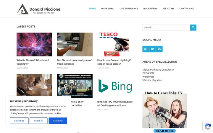 Screenshot of donaldpiccione.com