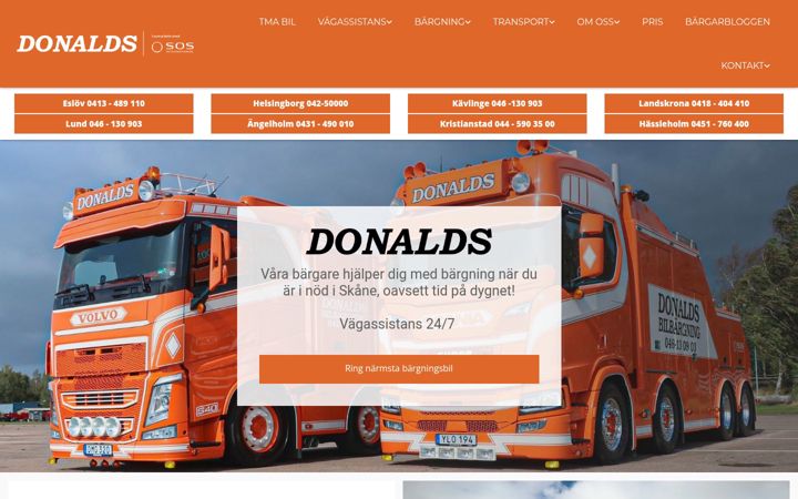 Screenshot ta' donaldsbilbargning.se