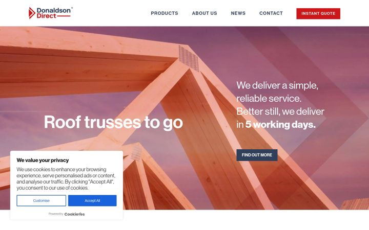Screenshot of donaldson-direct.com