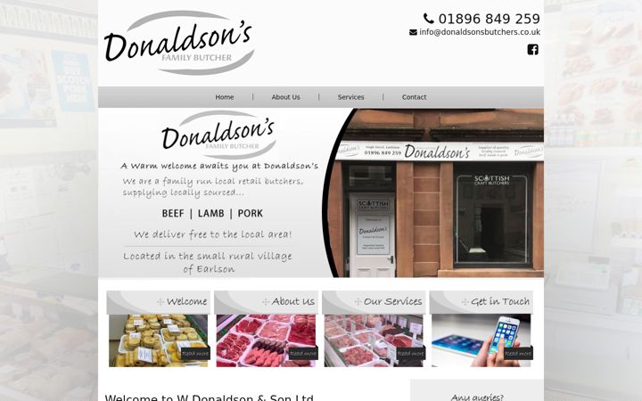 Screenshot of donaldsonsbutchers.co.uk