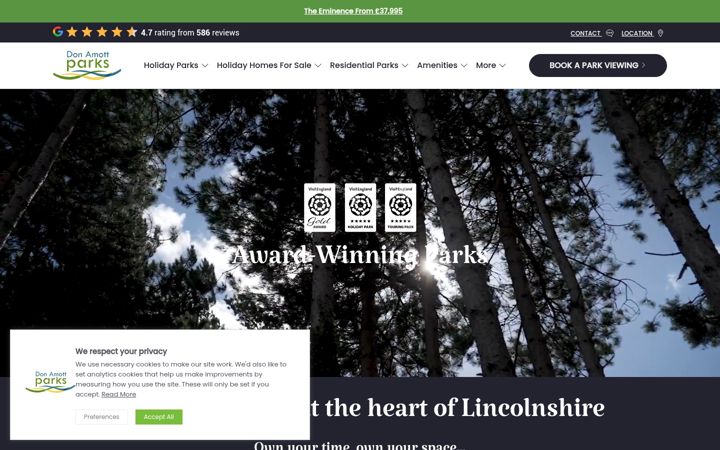 Screenshot of donamottparks.com