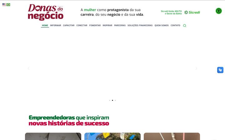 Capture d'écran de donasdonegociosicredi.com.br
