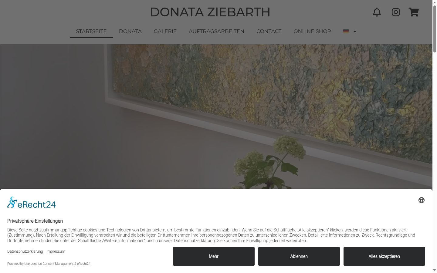 Screenshot of the consent banner shown before any interaction