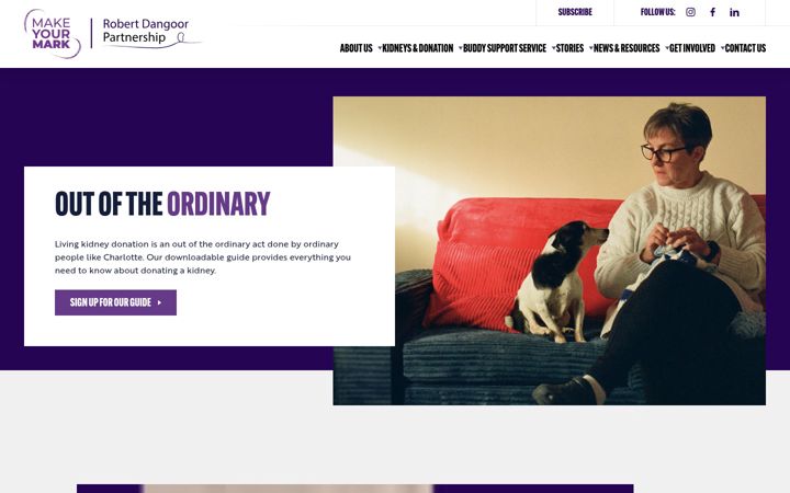 Screenshot of donateakidney.co.uk