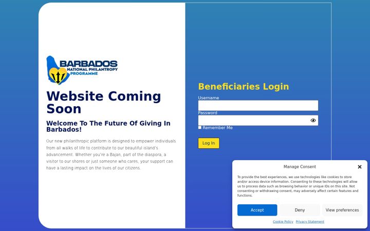 Screenshot of donatebarbados.org