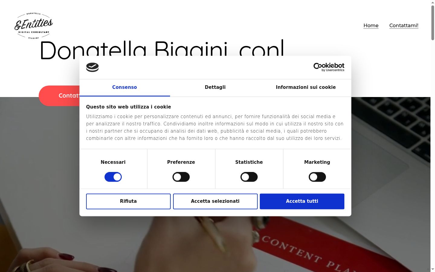 Screenshot of the consent banner shown before any interaction
