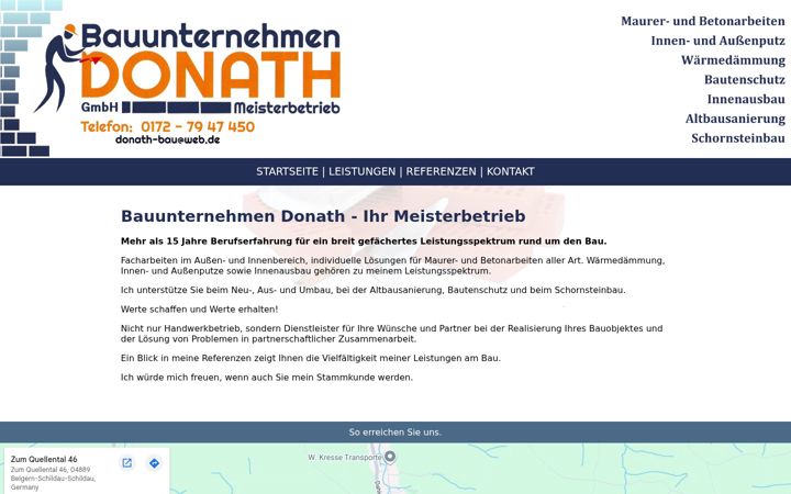 Screenshot του donath-bau.de