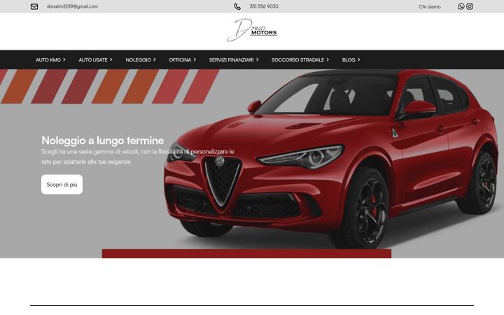 Snímek obrazovky donatimotors.it