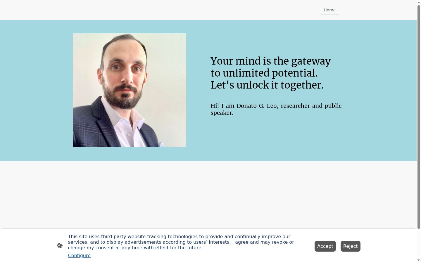 Screenshot of the consent banner shown before any interaction