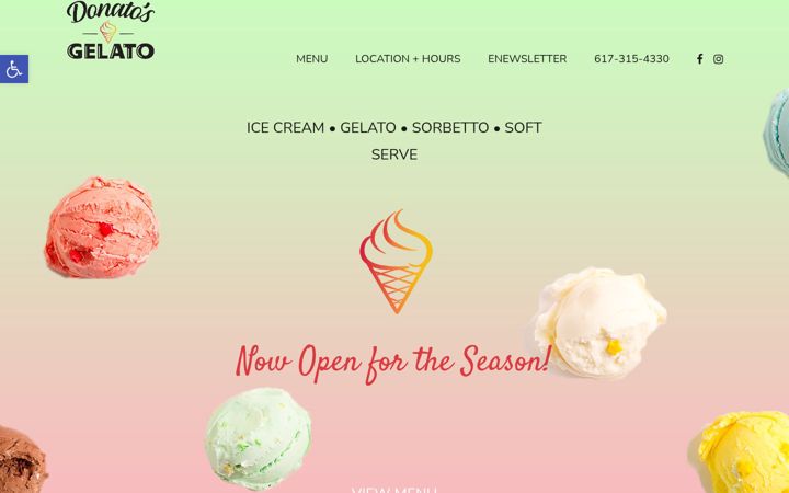 Screenshot of donatosgelato.com