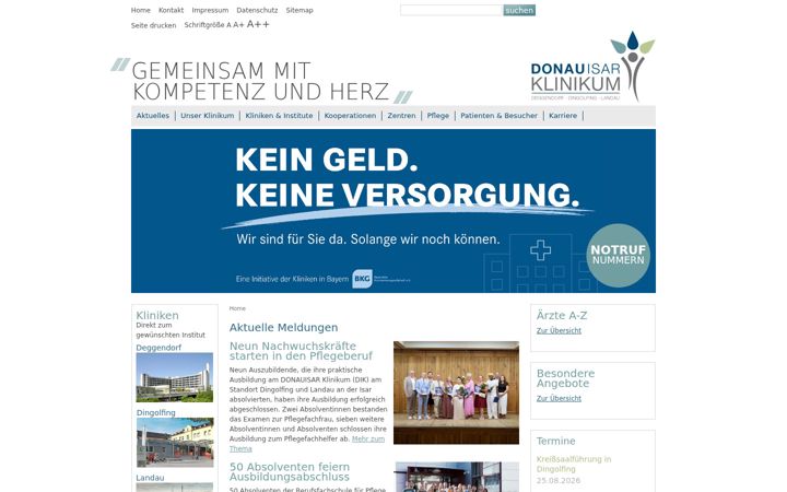 Skærmbillede af donau-isar-klinikum.de