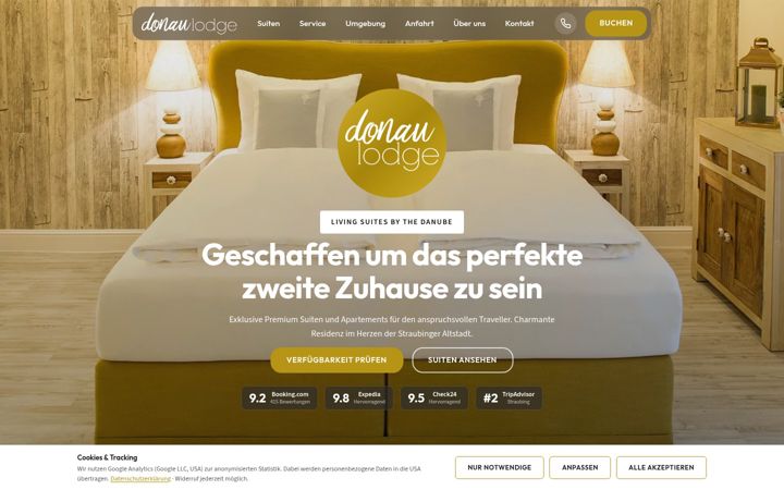 Skærmbillede af donau-lodge.de