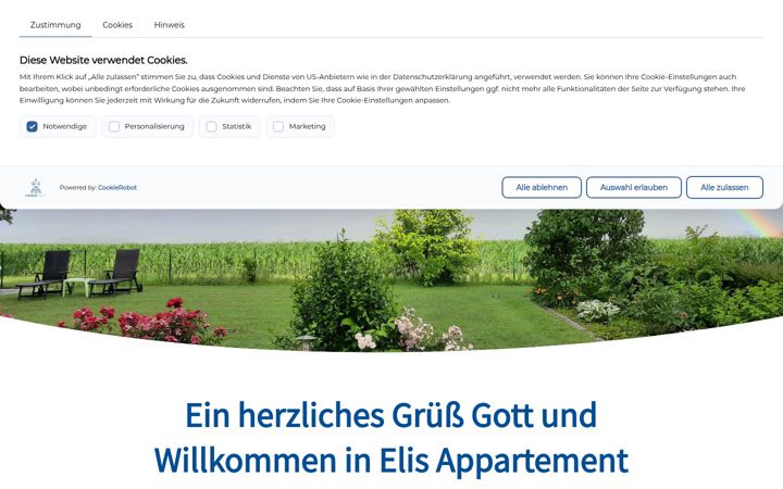 Snímek obrazovky donau-urlaub.eu