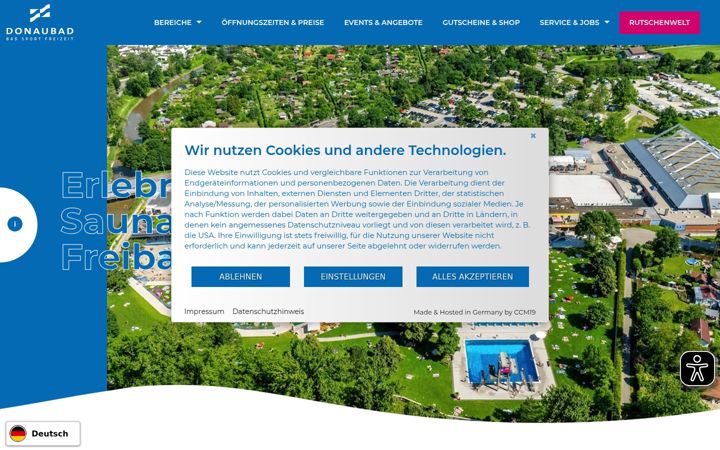 Screenshot of donaubad.de