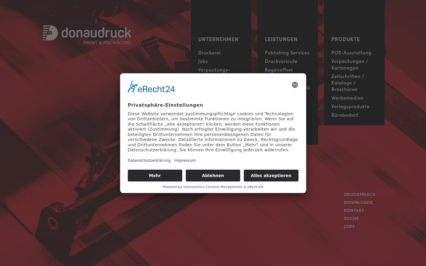 Screenshot del banner di consenso mostrato prima di qualsiasi interazione