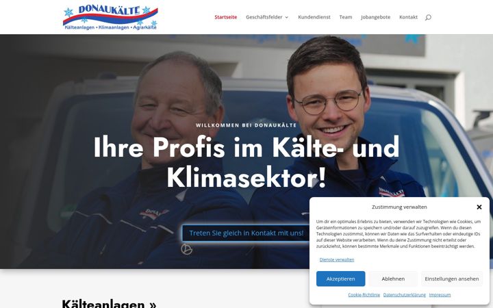 Screenshot of donaukaelte.de