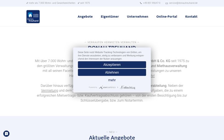 Screenshot of donautreuhand.de