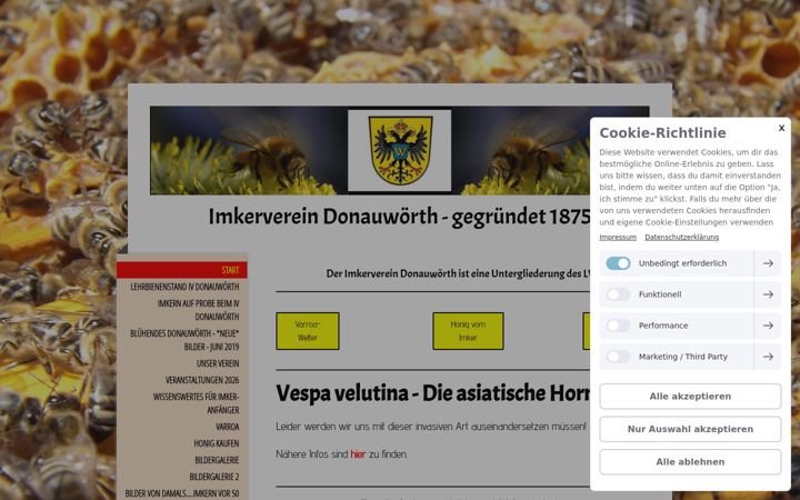 Screenshot of donauwoerther-imker.de