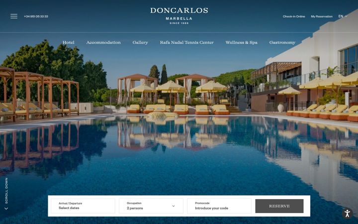 Screenshot of doncarlosresort.com