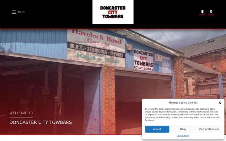 Snímek obrazovky doncastercitytowbars.co.uk