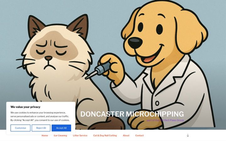 Screenshot of doncastermicrochipping.co.uk