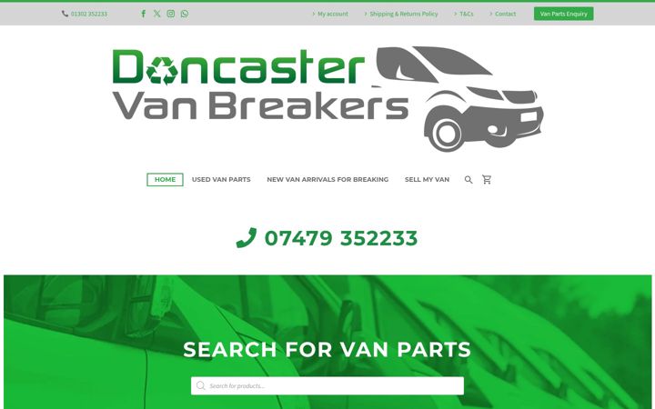 Screenshot of doncastervanbreakers.co.uk