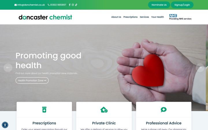 Snímek obrazovky donchemist.co.uk