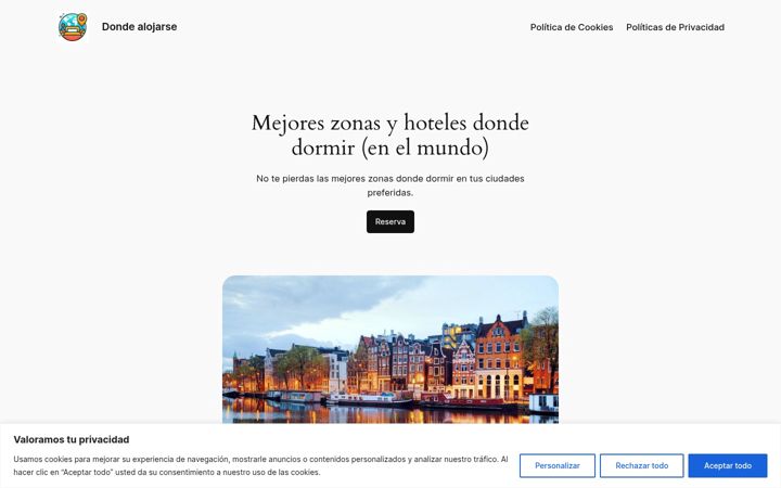 Screenshot of dondedormiren.com