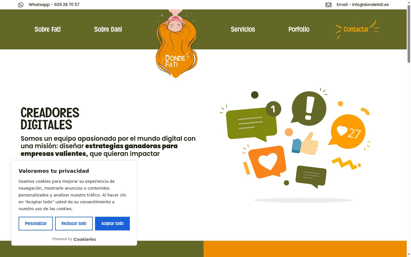 Captura de ecrã do banner de consentimento apresentado antes de qualquer interação