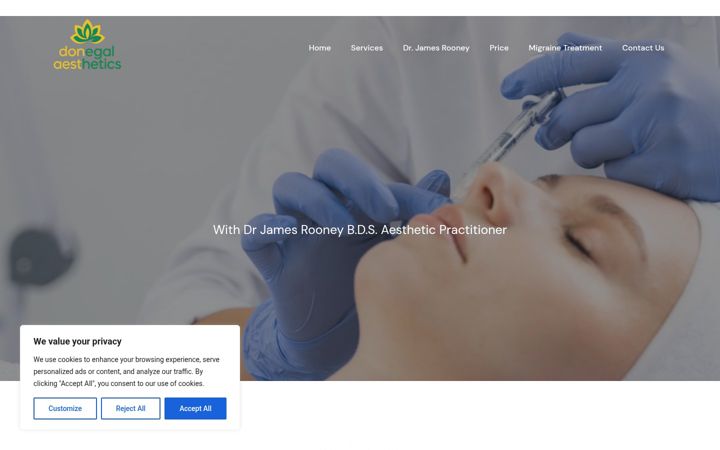 Screenshot of donegalaesthetics.com