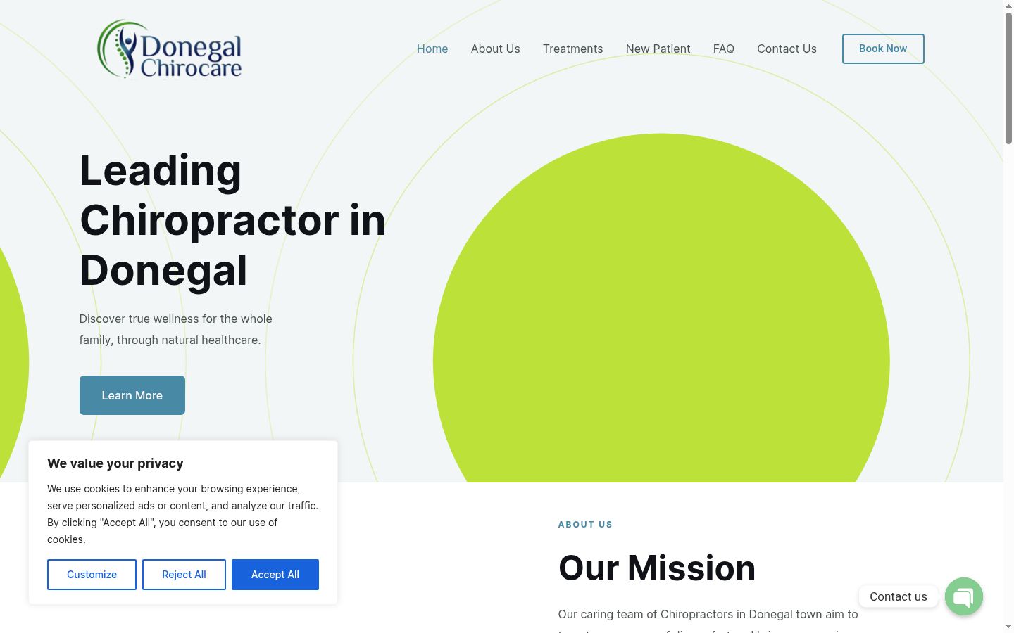 Screenshot of the consent banner shown before any interaction