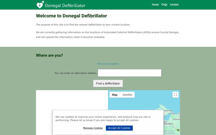 Screenshot of donegaldefibrillator.com