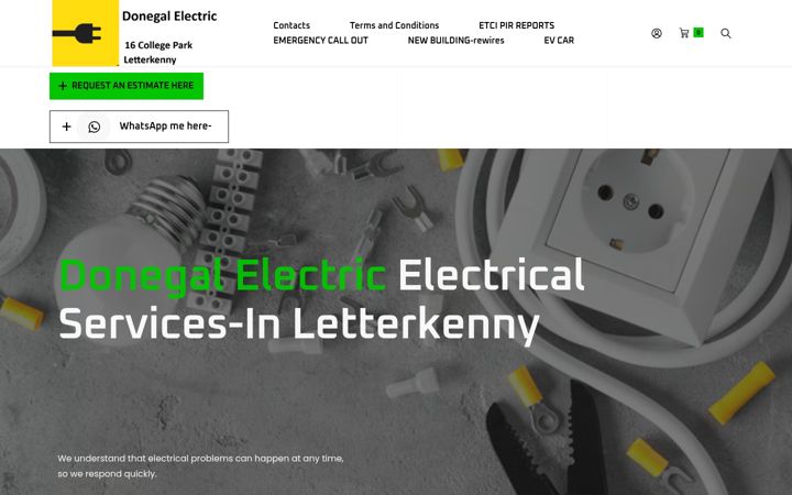 Snímek obrazovky donegalelectric.eu