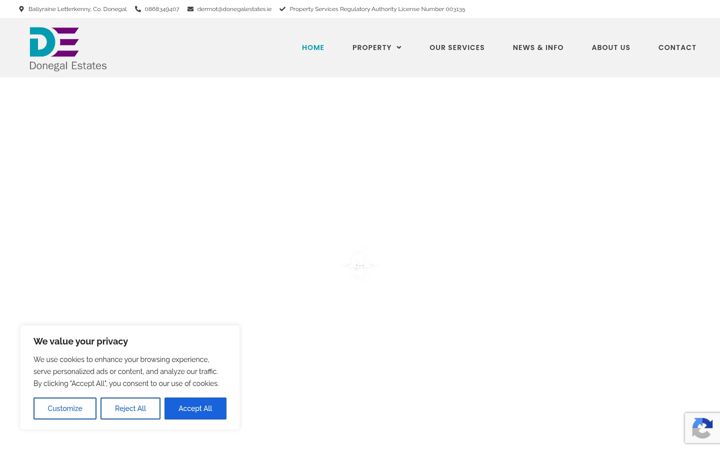 Screenshot ta' donegalestates.ie