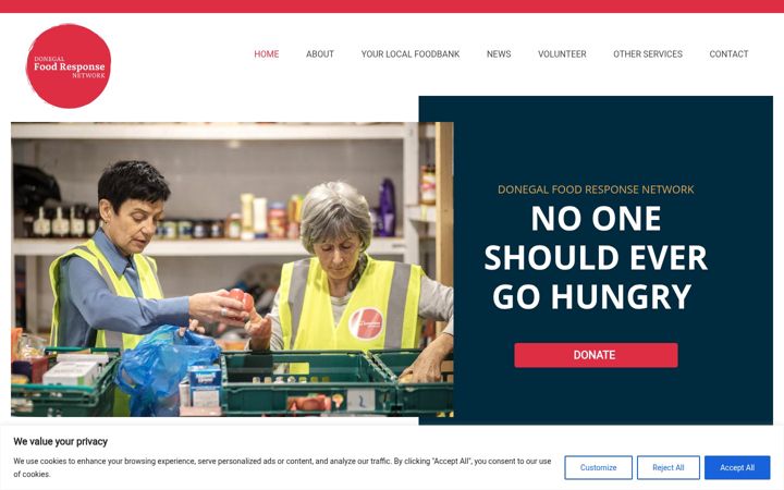 Screenshot ta' donegalfoodresponse.ie