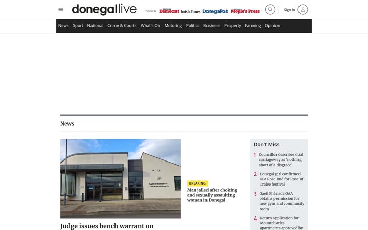 Screenshot of donegallive.ie