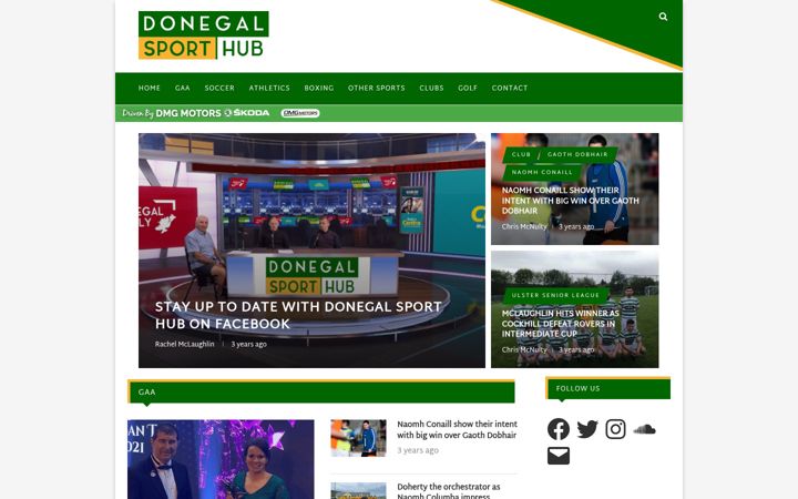 Screenshot of donegalsporthub.com