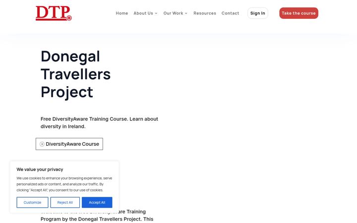 Skjermbilde av donegaltravellersproject.ie