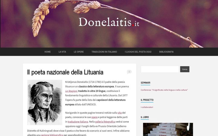Screenshot του donelaitis.it