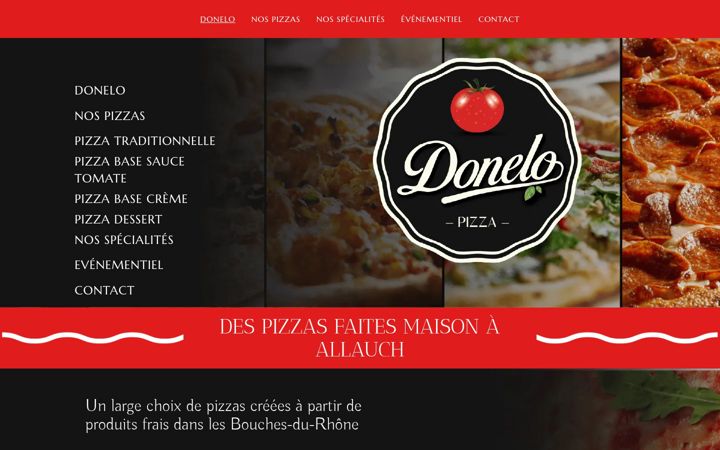 Snímek obrazovky donelo-pizza.fr
