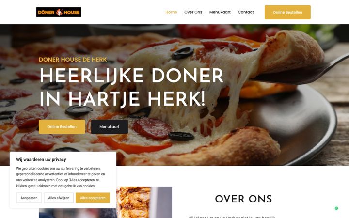Screenshot of donerhousedeherk.be