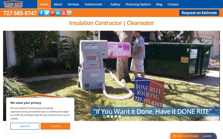 Screenshot of doneriteinsulation.com