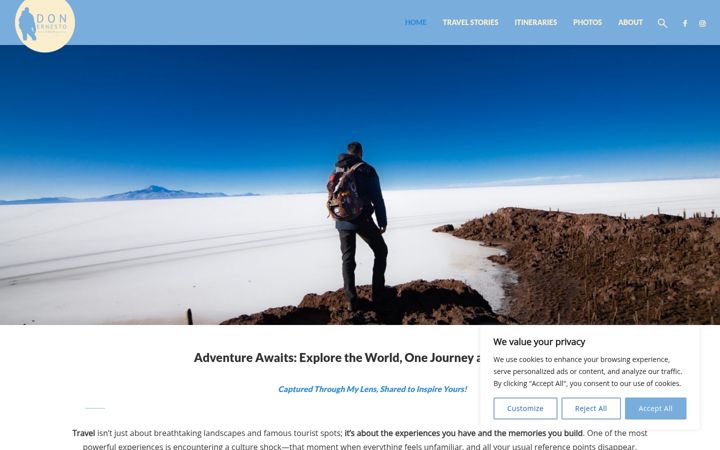 Screenshot of donernestotravel.com