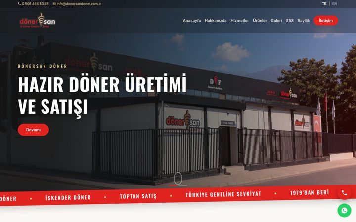 Екранна снимка на donersandoner.com.tr