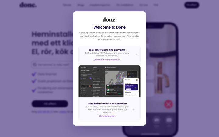 Screenshot ta' doneservices.se