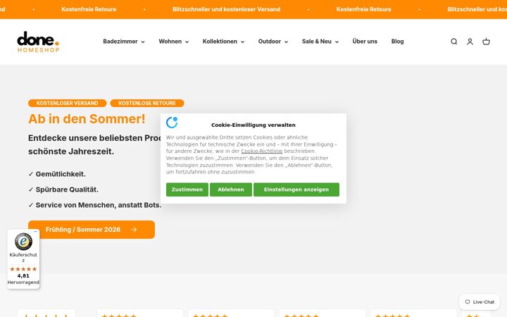 Screenshot of doneshop.de