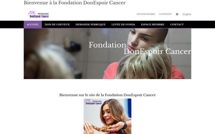 Screenshot ta' donespoircancer.ca