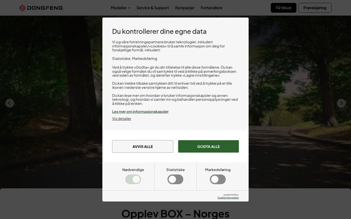 Skærmbillede af dong-feng.no