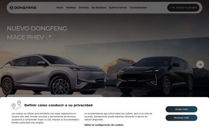 Skjermbilde av dongfeng-auto.es