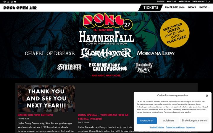 Screenshot von dongopenair.de
